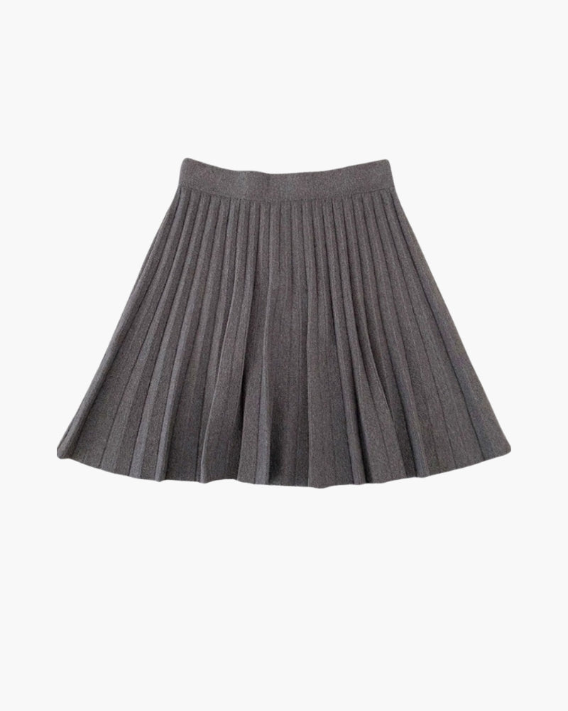 Minifalda de Lana Plisada Oxford