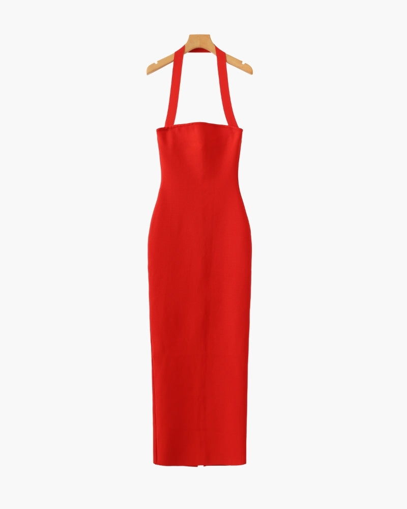 Vestido Maxi Slim Fit de Cuello Halter