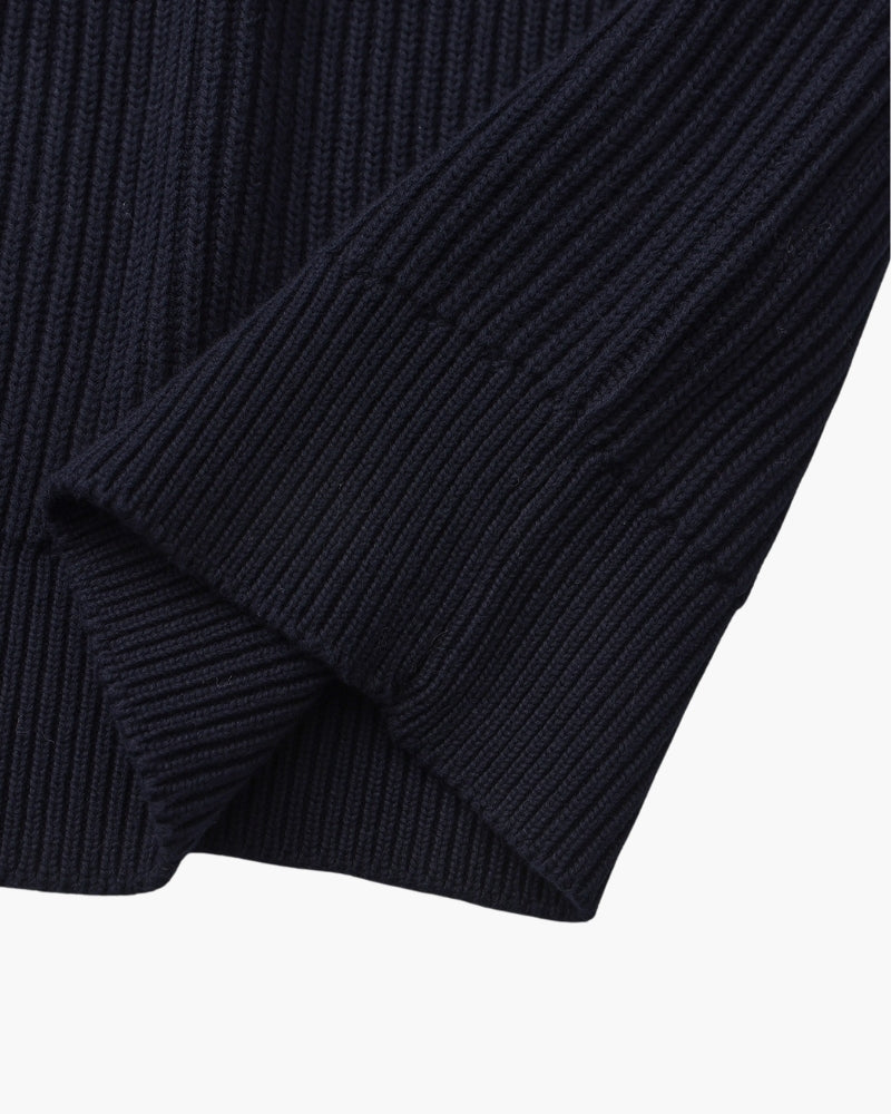 Sudadera de Punto Acanalado con Cuello Redondo