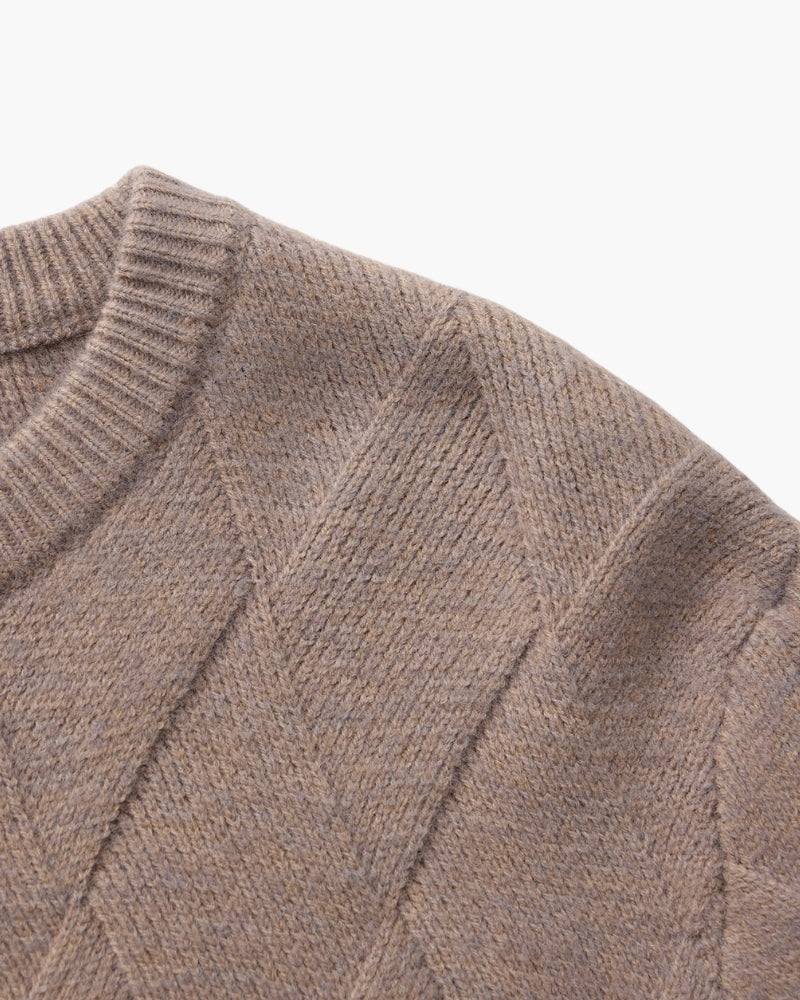 Jersey de Punto Diamante con Cuello Redondo