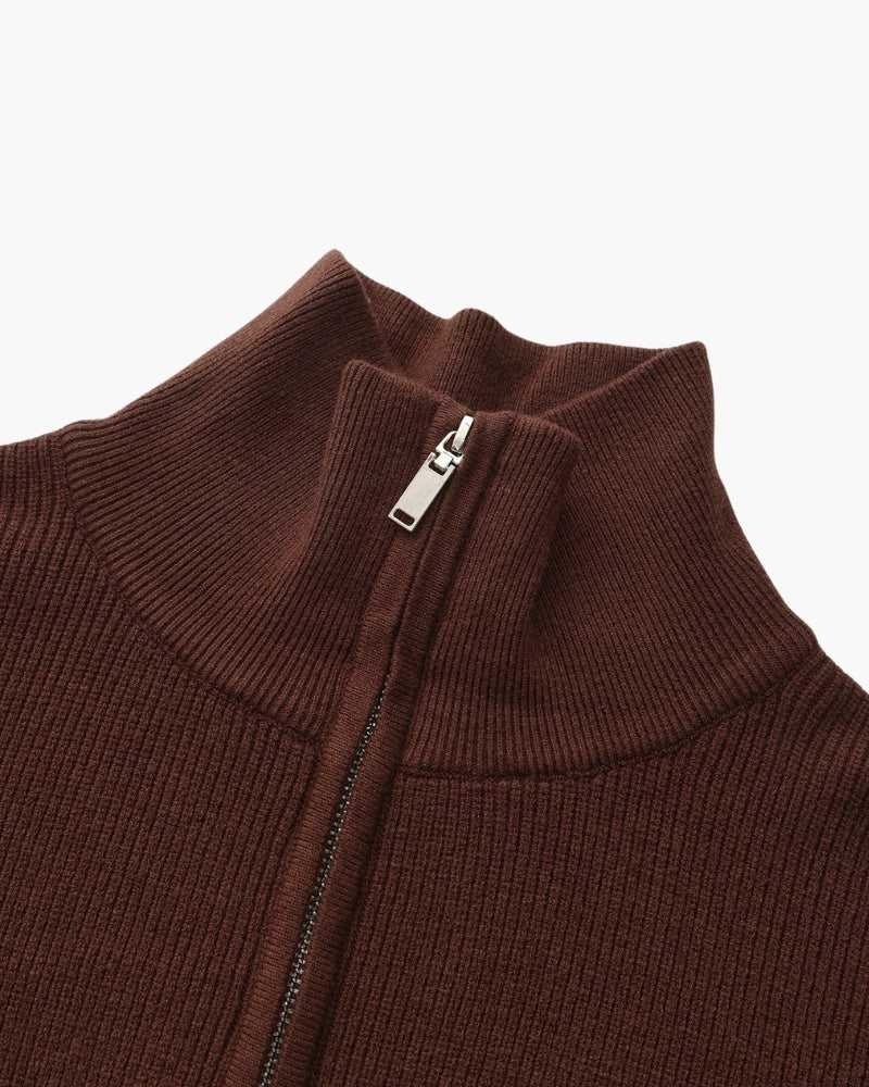 Pullover de Punto con Media Cremallera Refinado