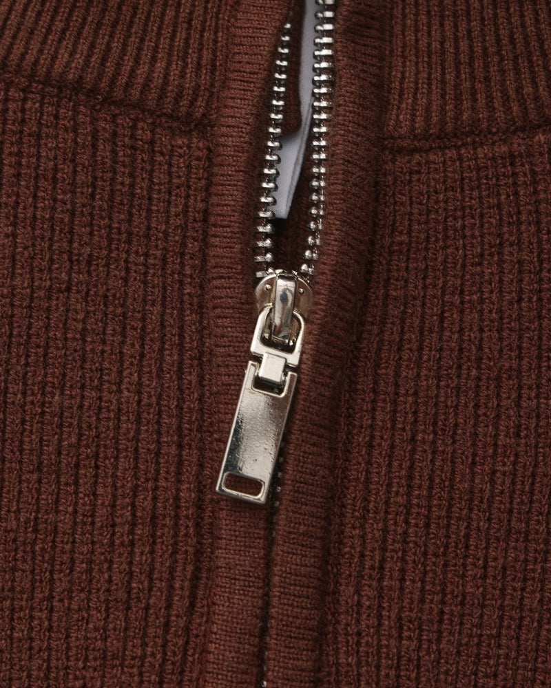Pullover de Punto con Media Cremallera Refinado