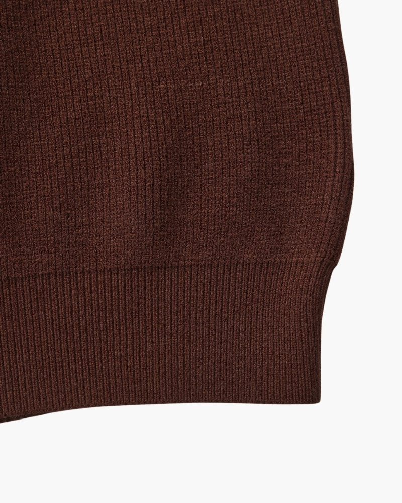 Pullover de Punto con Media Cremallera Refinado