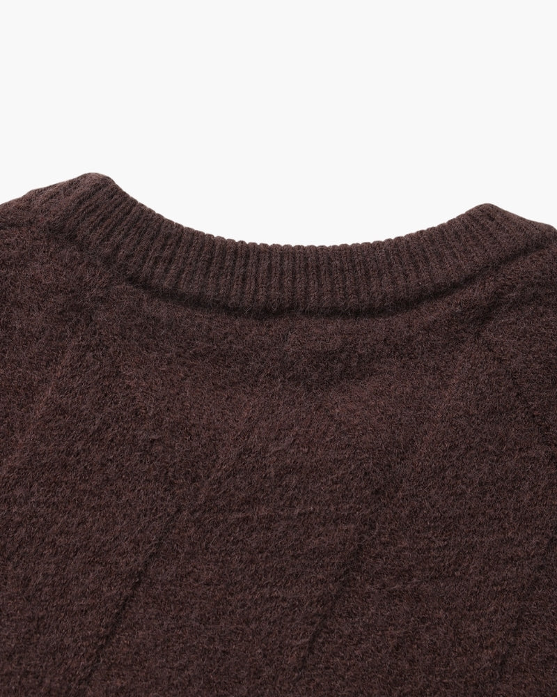 Jersey de Punto Diamante con Cuello Redondo