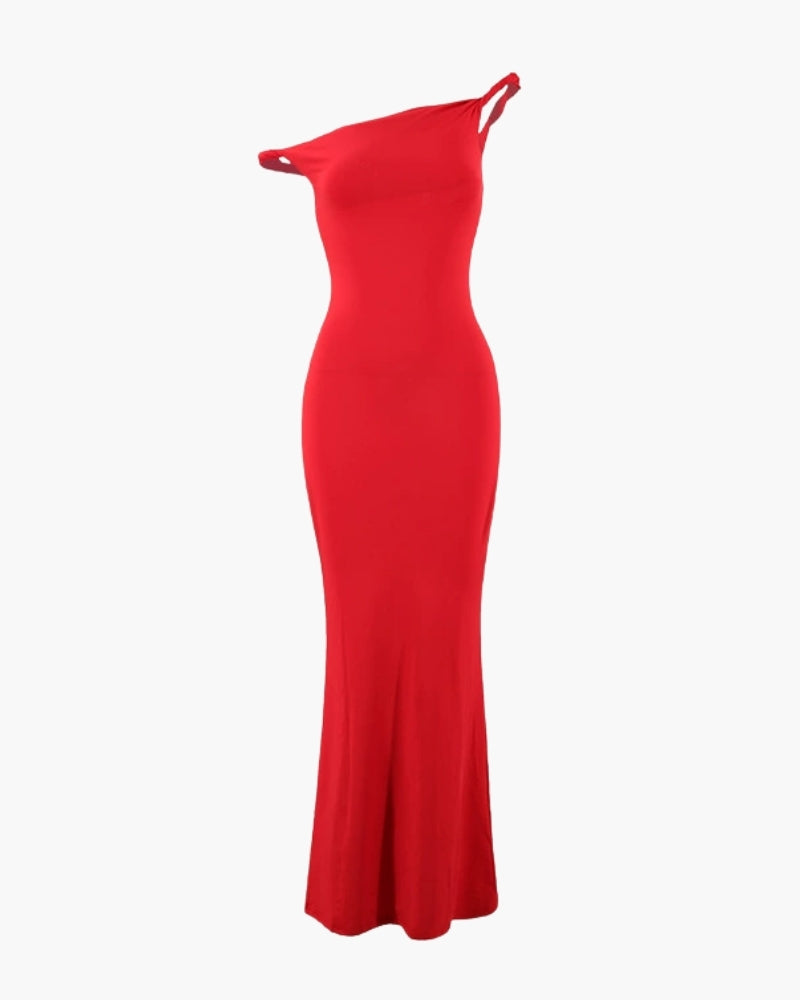 Vestido Largo Bodycon de Un Hombro