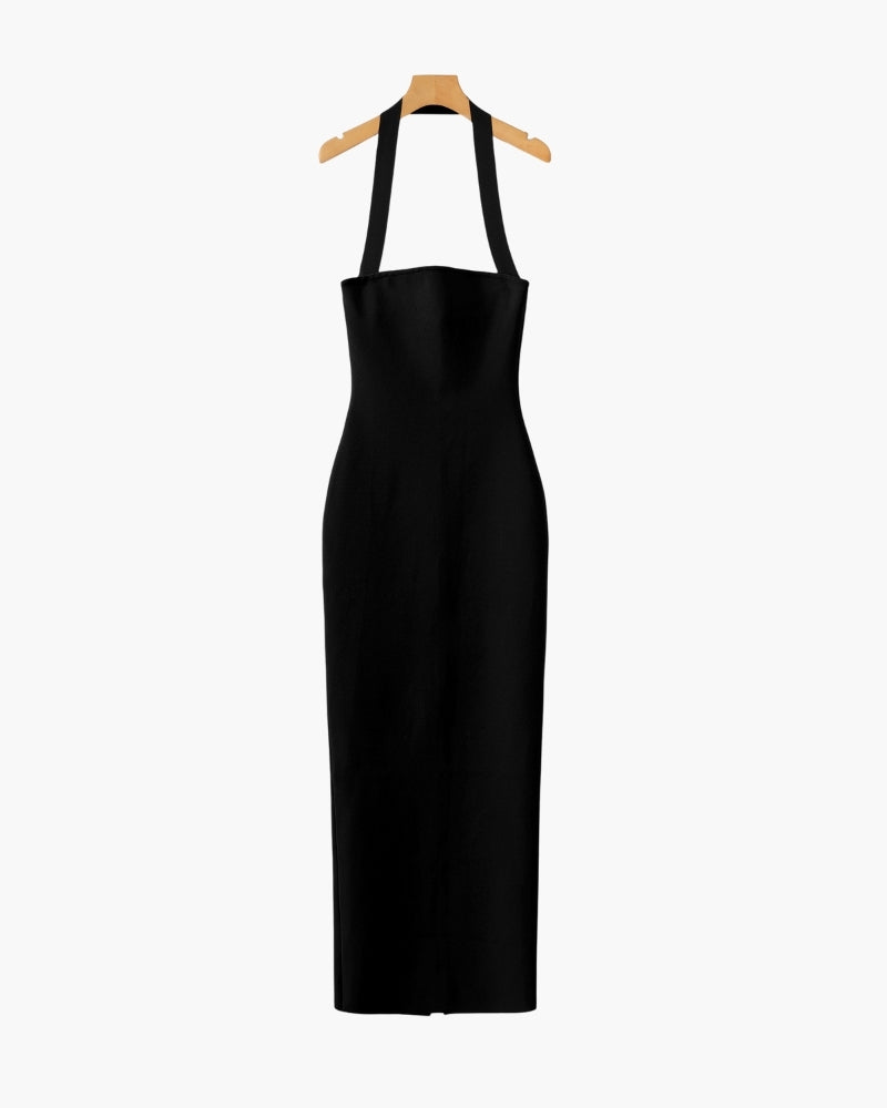 Vestido Maxi Slim Fit de Cuello Halter
