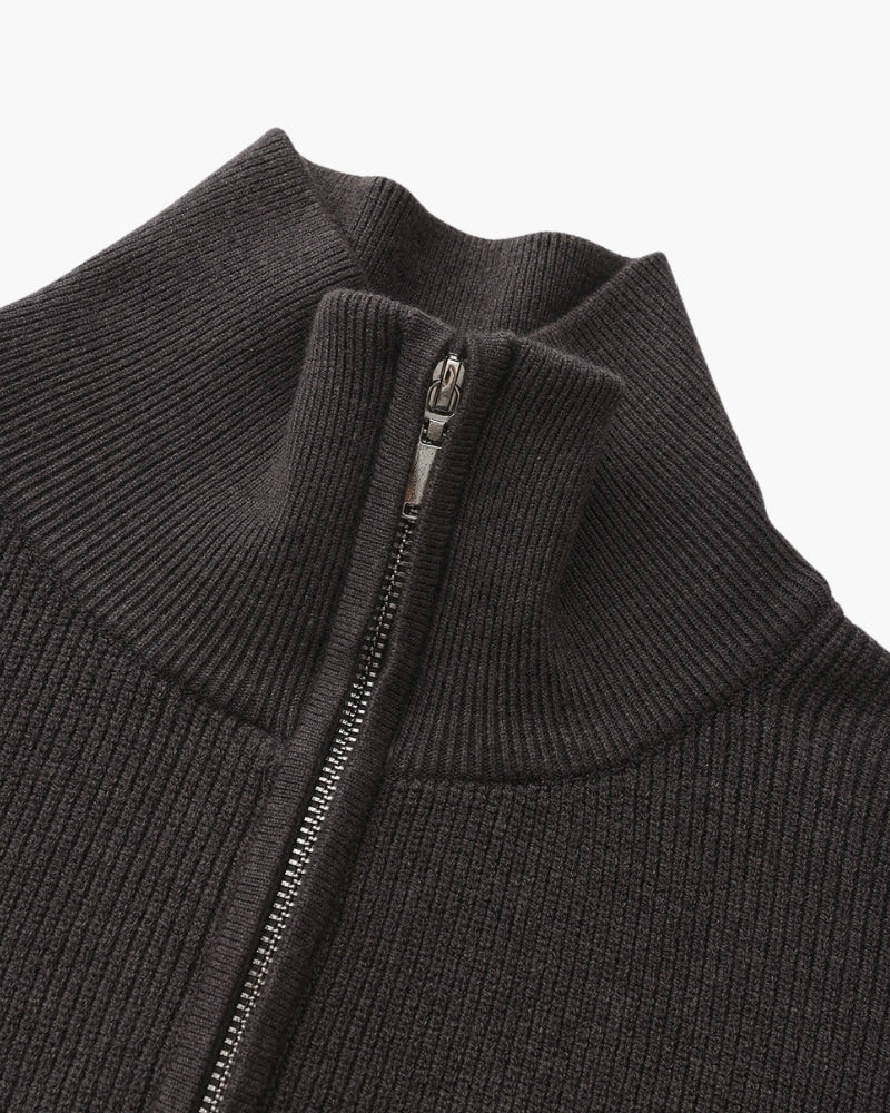 Pullover de Punto con Media Cremallera Refinado