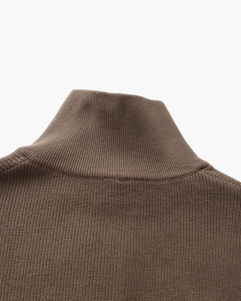 Pullover de Punto con Media Cremallera Refinado
