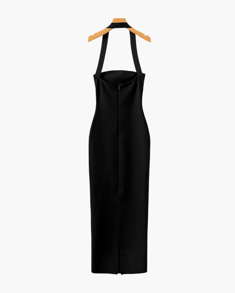 Vestido Maxi Slim Fit de Cuello Halter