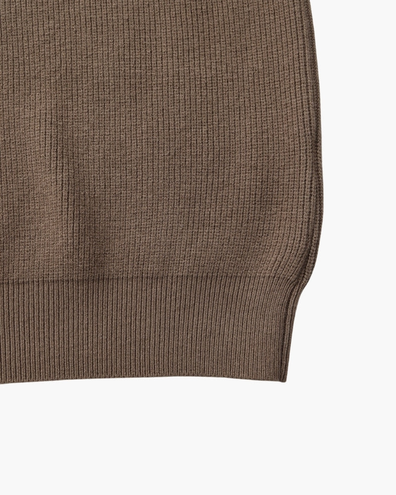 Pullover de Punto con Media Cremallera Refinado