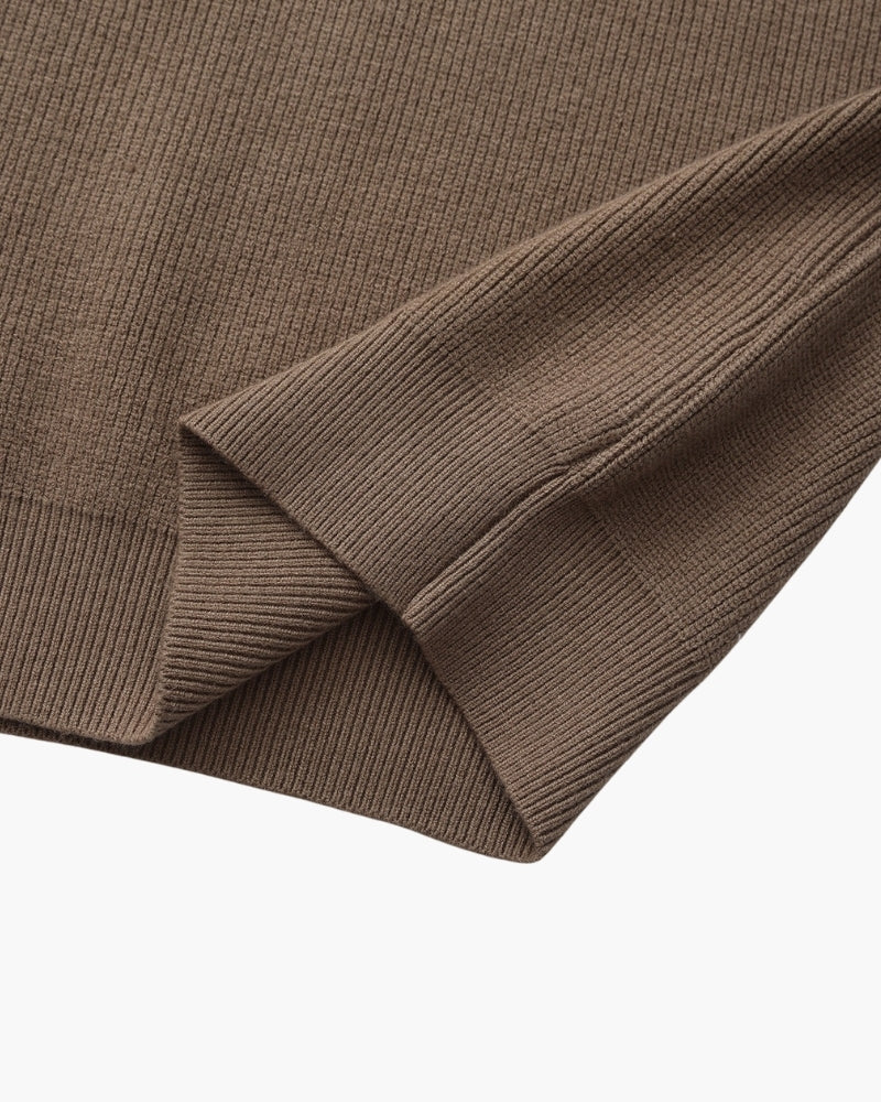 Pullover de Punto con Media Cremallera Refinado