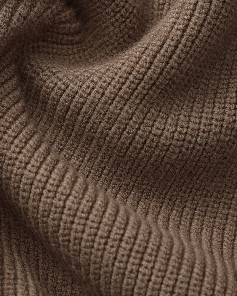 Pullover de Punto con Media Cremallera Refinado