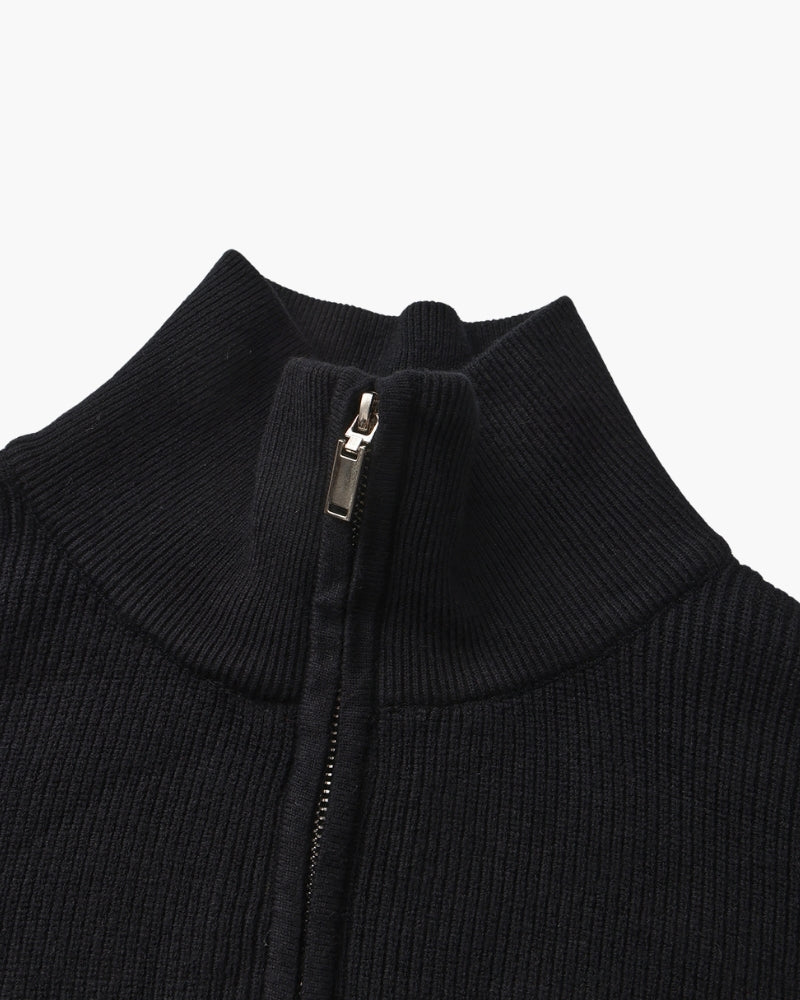 Pullover de Punto con Media Cremallera Refinado