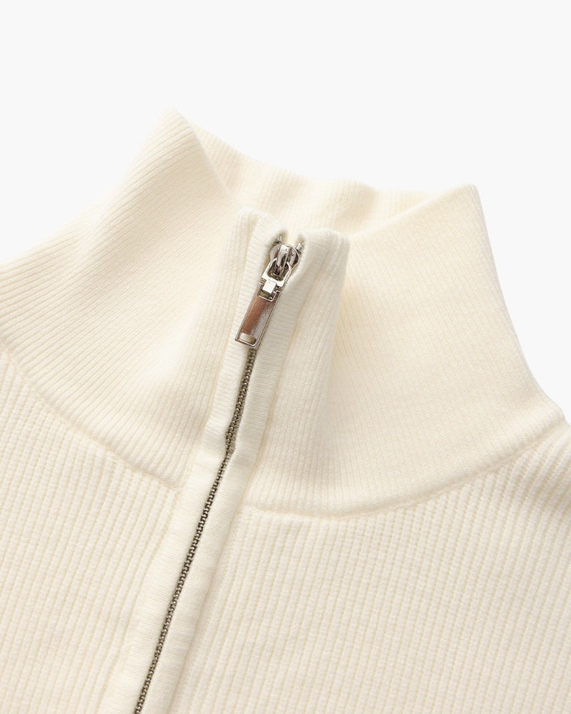 Pullover de Punto con Media Cremallera Refinado