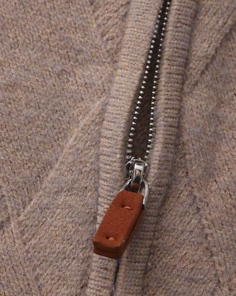 Cardigan con Cremallera de Punto Diamante Heritage