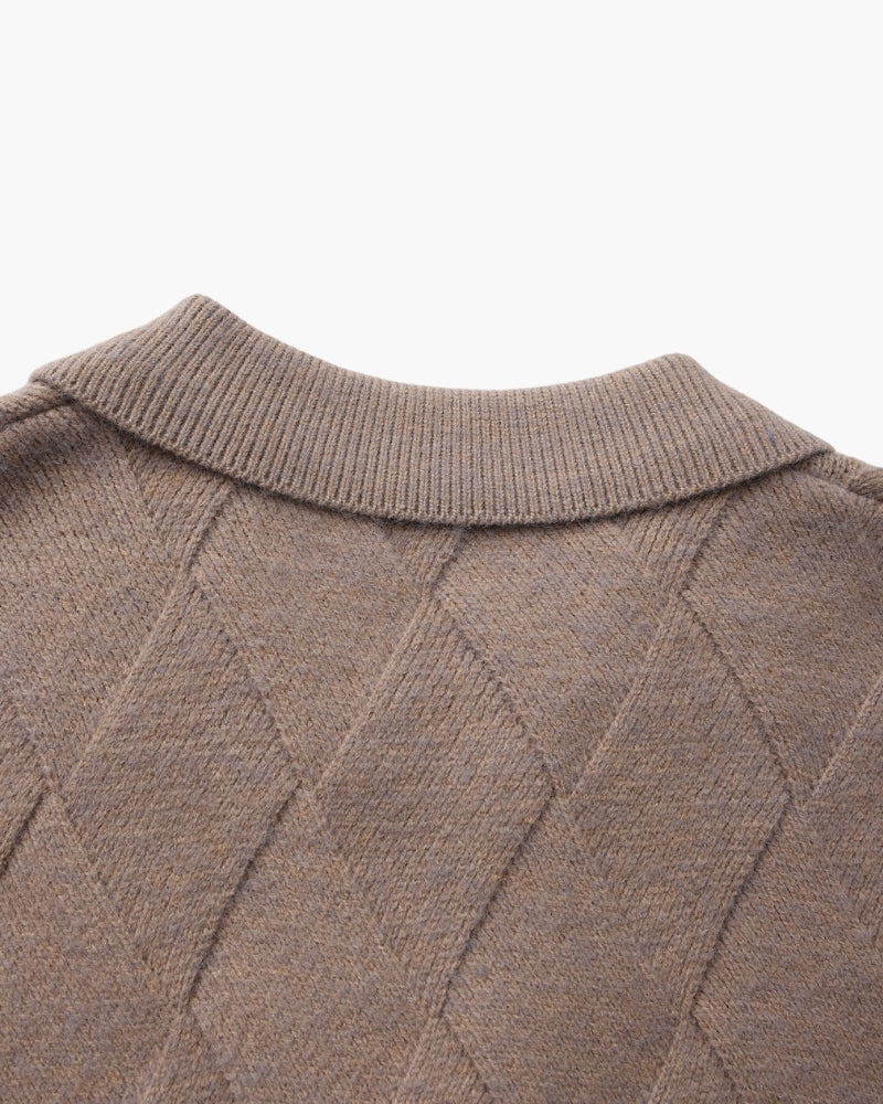 Cardigan con Cremallera de Punto Diamante Heritage