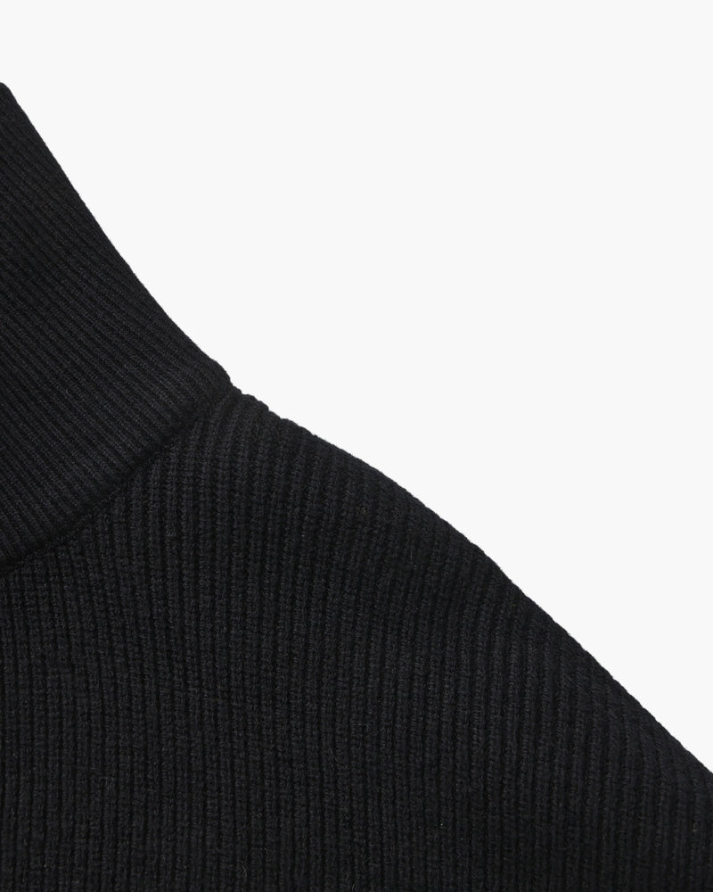 Pullover de Punto con Media Cremallera Refinado