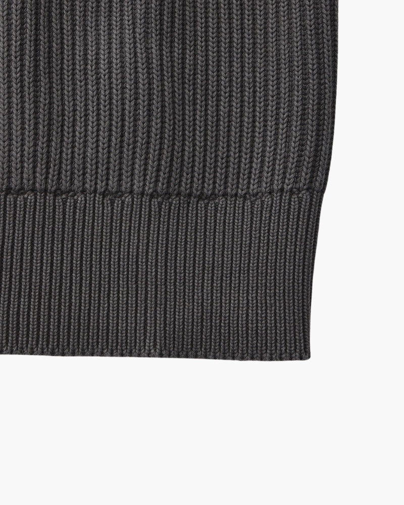 Sudadera de Punto Acanalado con Cuello Redondo