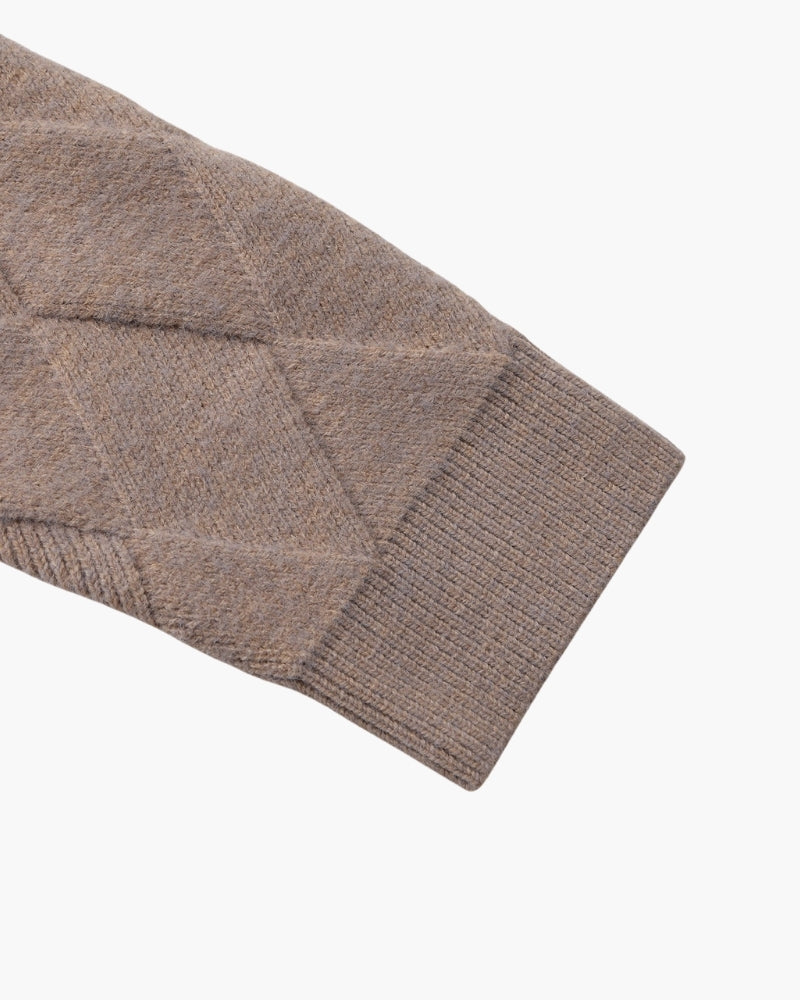Cardigan con Cremallera de Punto Diamante Heritage