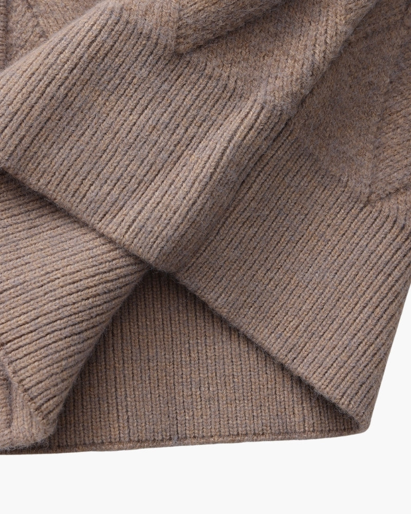 Cardigan con Cremallera de Punto Diamante Heritage