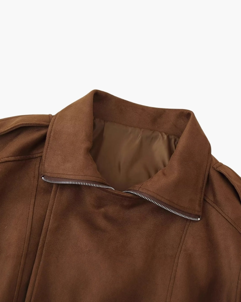 Chaqueta Drapeada de Ante Vintage