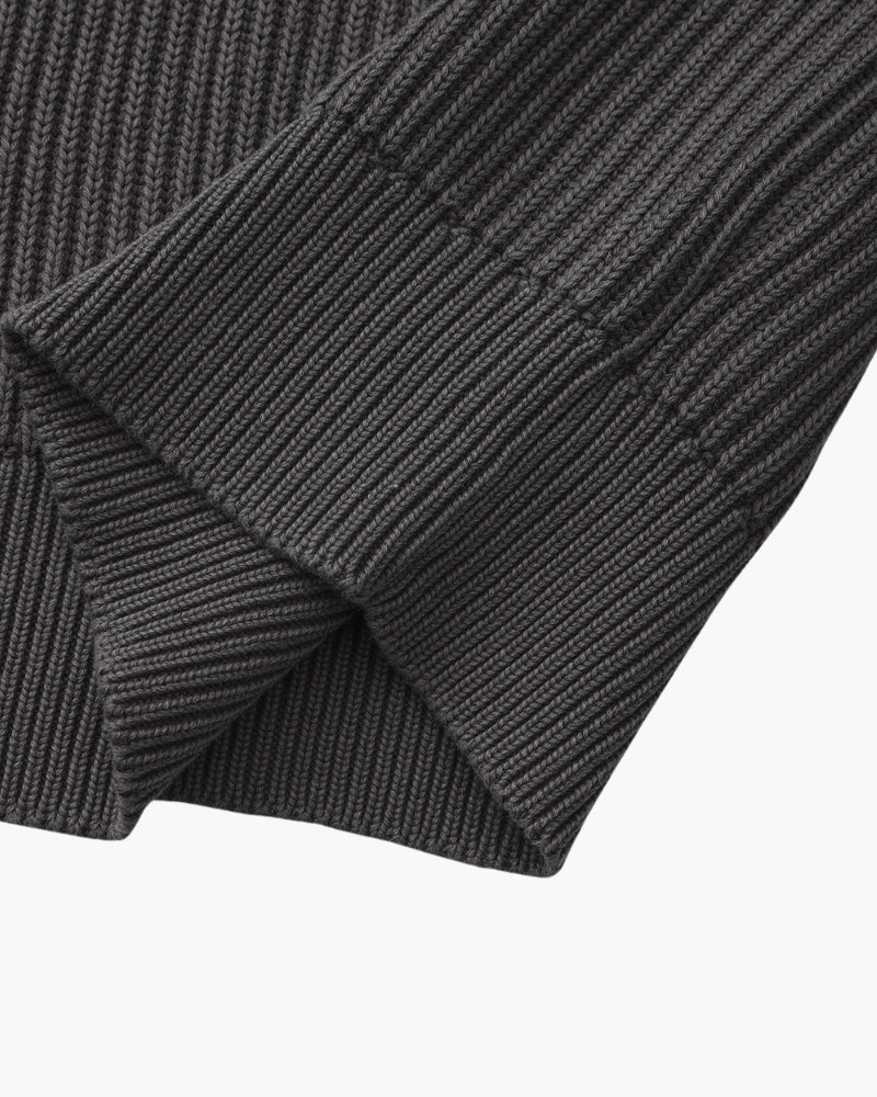 Sudadera de Punto Acanalado con Cuello Redondo