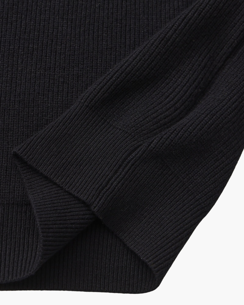 Pullover de Punto con Media Cremallera Refinado
