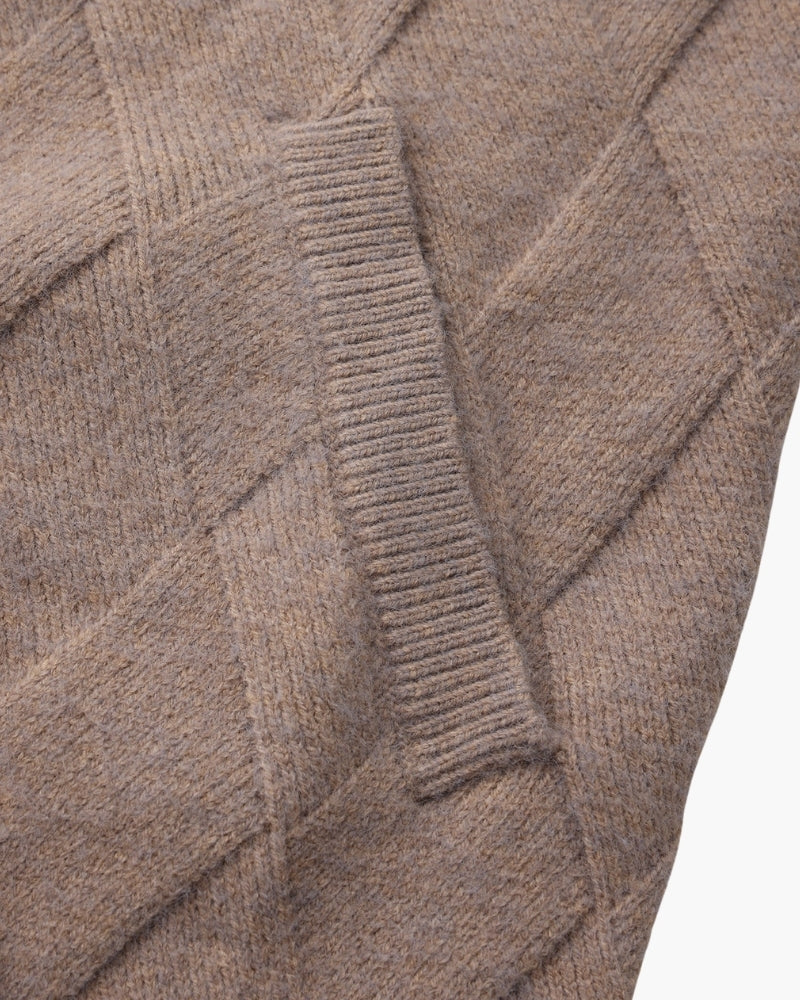 Cardigan con Cremallera de Punto Diamante Heritage