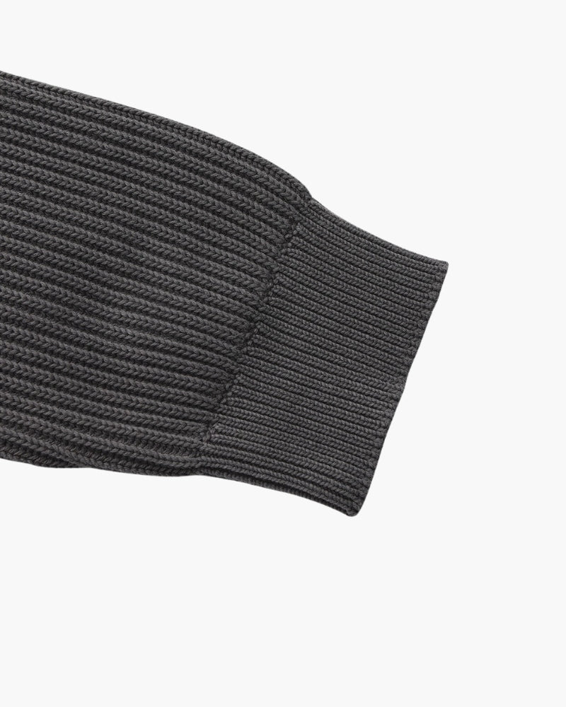 Sudadera de Punto Acanalado con Cuello Redondo