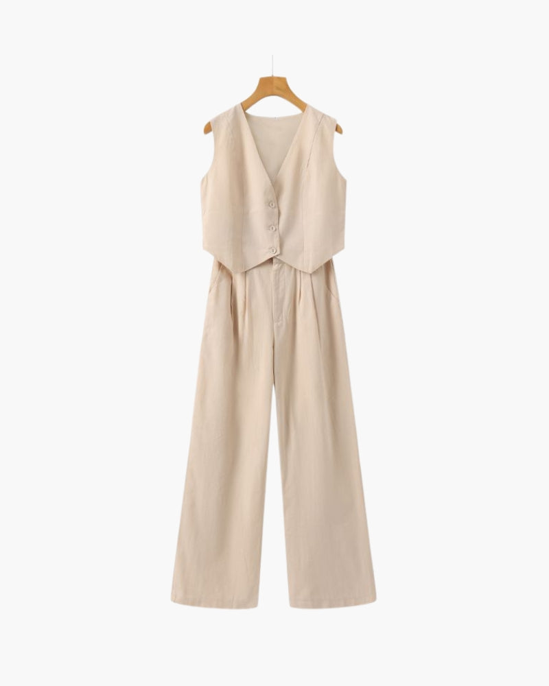 Conjunto de Dos Piezas de Lino Classy Lady