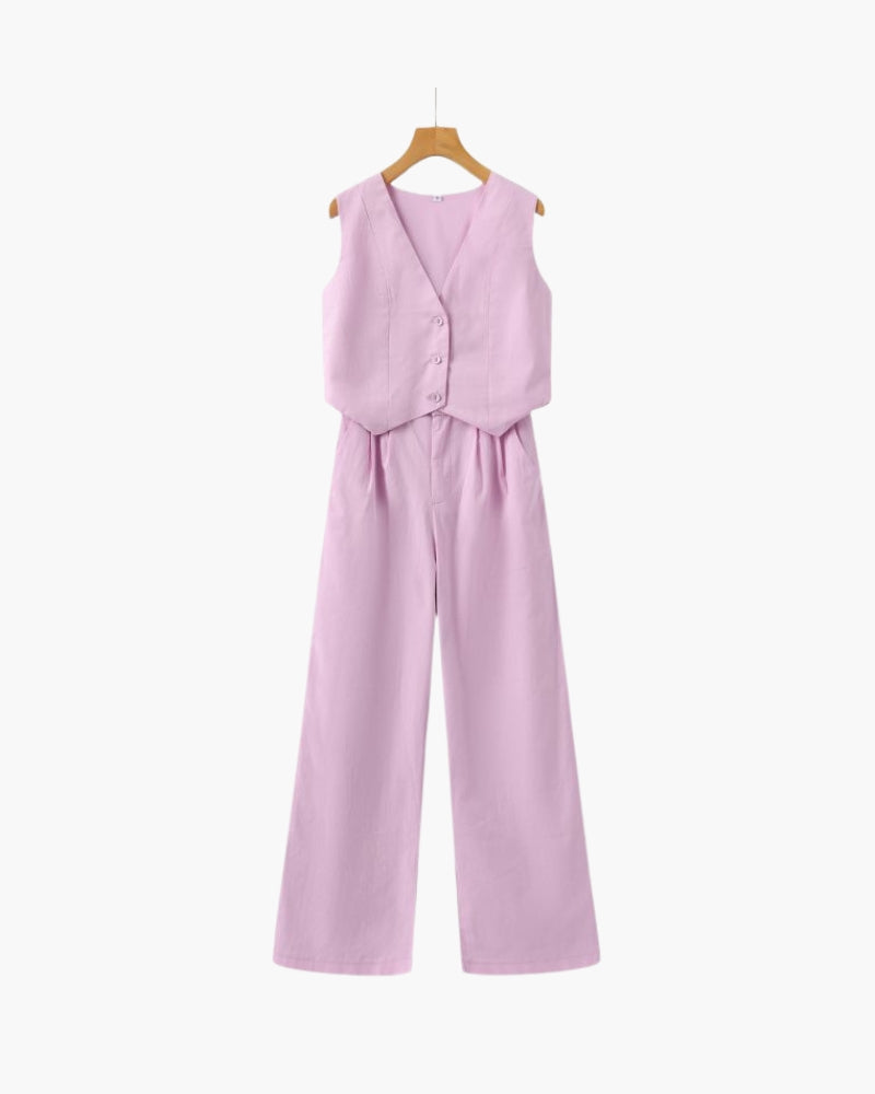 Conjunto de Dos Piezas de Lino Classy Lady