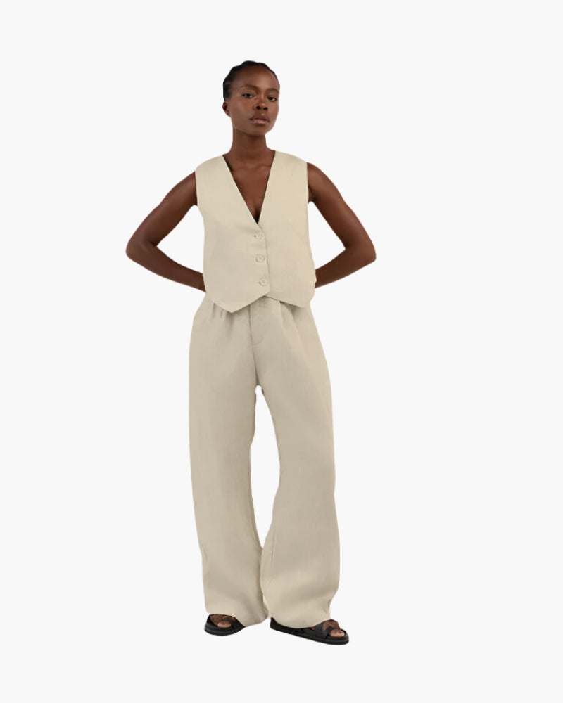 Conjunto de Dos Piezas de Lino Classy Lady