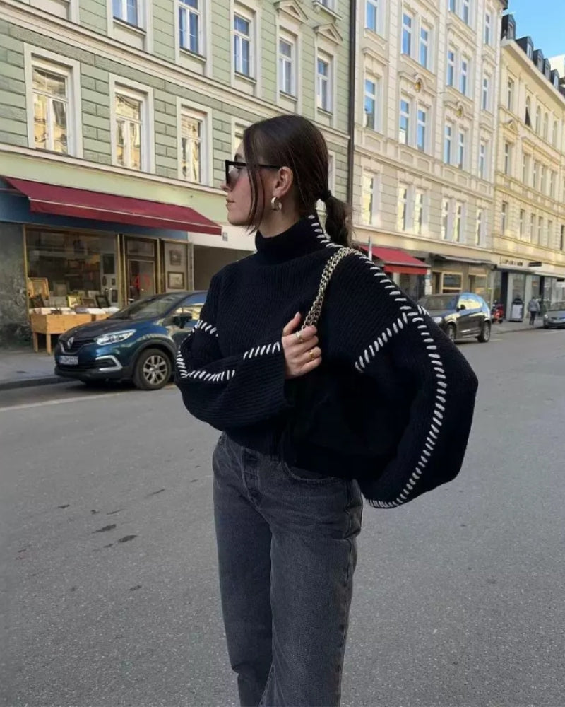 El Jersey de Punto Lila