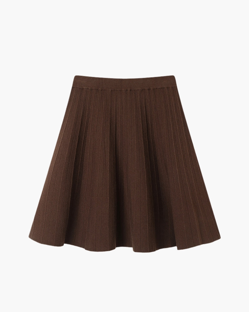 Minifalda de Lana Plisada Oxford