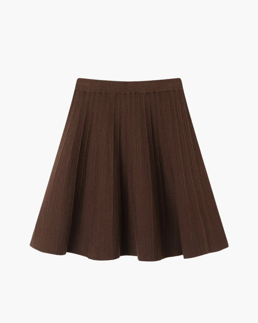 Minifalda de Lana Plisada Oxford