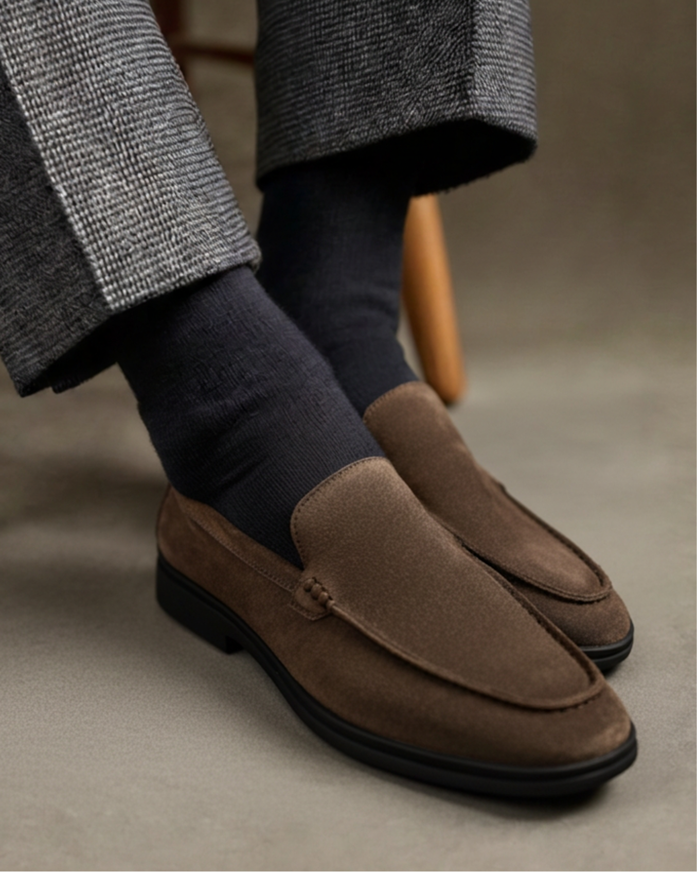 Mocasines Premium de Ante - Suela Negra